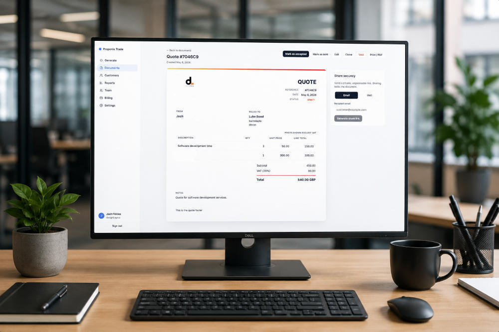 Custom software application shown on a desktop monitor